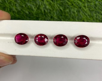 Oval Facettierter Roter Rubin: 10 x 12 mm Lab erstellte losen Edelstein