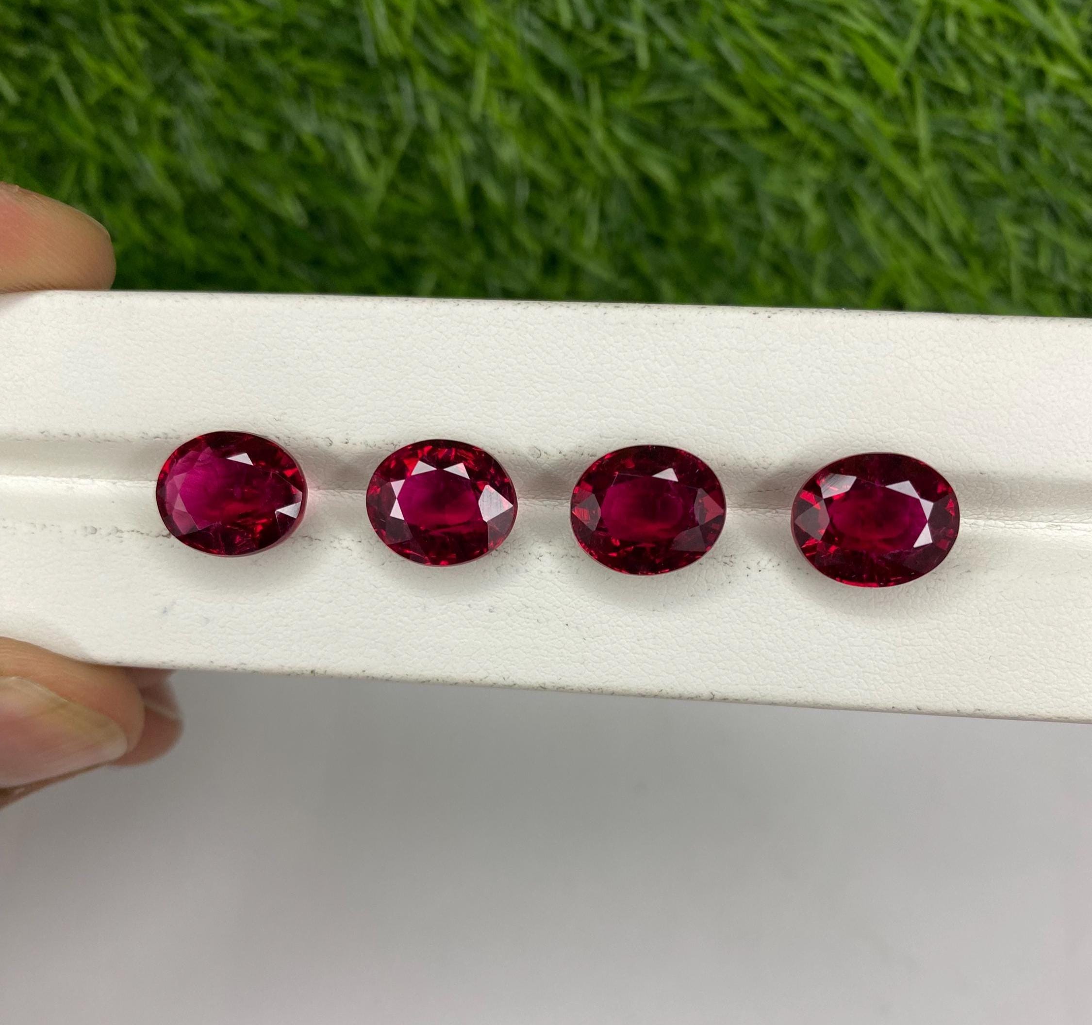 Oval Faceted Red Ruby: 10x12mm Lab Created Loose Gemstone - Etsy