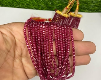 Pietra Preziosa Rondelle Sfaccettata Granato Rosso Naturale - Foto 5