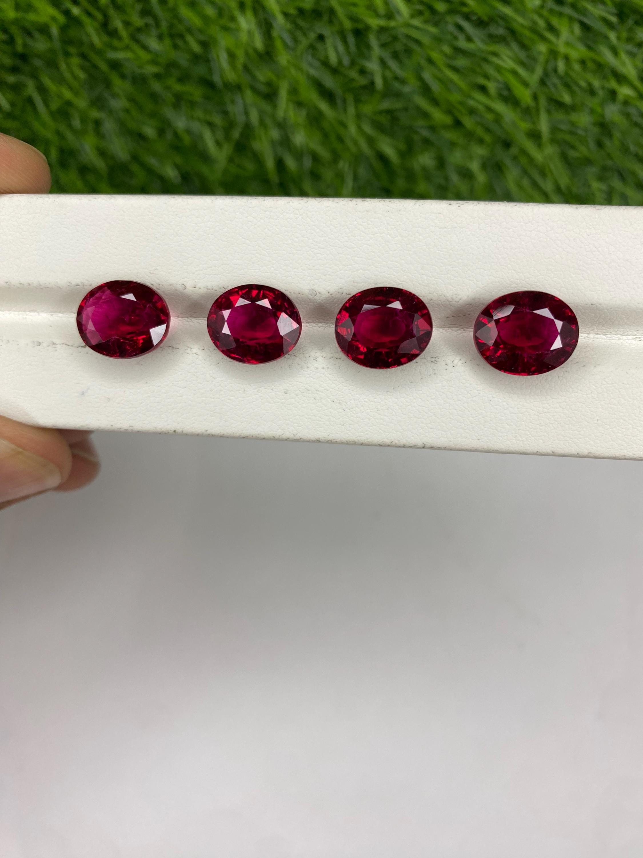 Oval Faceted Red Ruby: 10x12mm Lab Created Loose Gemstone - Etsy