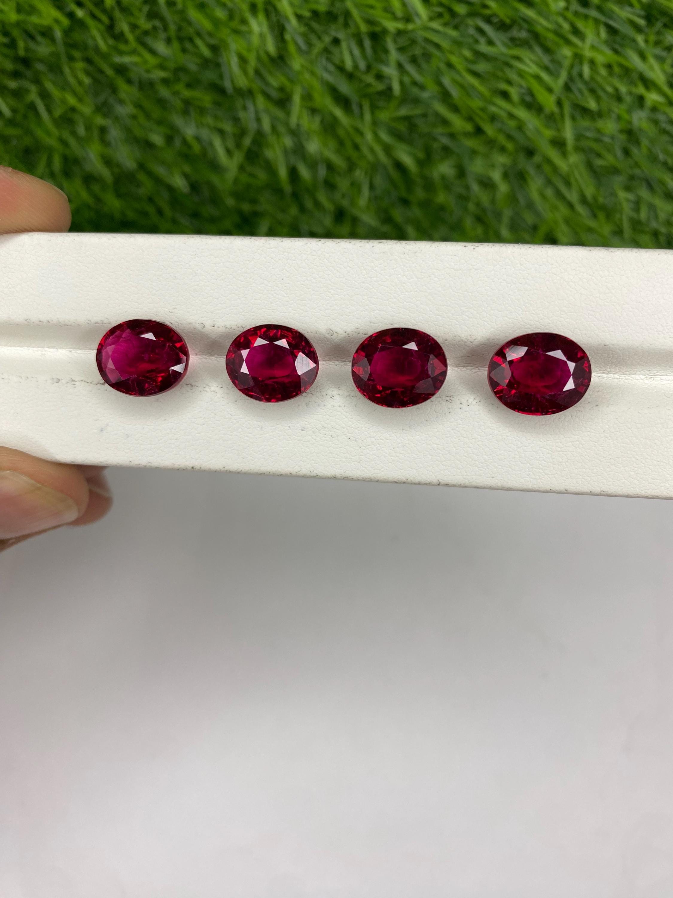 Oval Faceted Red Ruby: 10x12mm Lab Created Loose Gemstone - Etsy