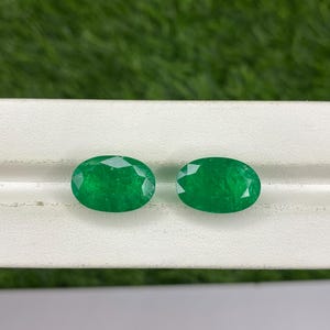 Lab Grown Emerald Colombian Oval Shaped Gemstone Cut, Loose Faceted Hydrothermal  Emerald, AAA Quality , Certified Emerald, Inclusion Sale