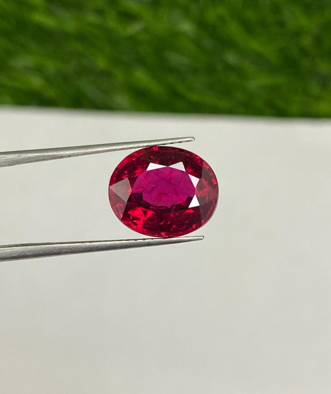 Handmade Faceted Red Ruby: Oval Synthetic Gemstone, 10x12 MM - Etsy