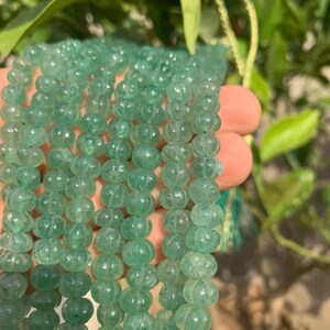 100% Natural Green Strawberry Quartz, Hand Carved Pumpkin Beads, Gemstone Rondelle Beads, Melon Carved Green Strawberry For Jewelry Uses