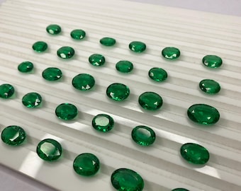Green Nanosital Emerald Lot: Loose Faceted Gemstone, Jewelry Making