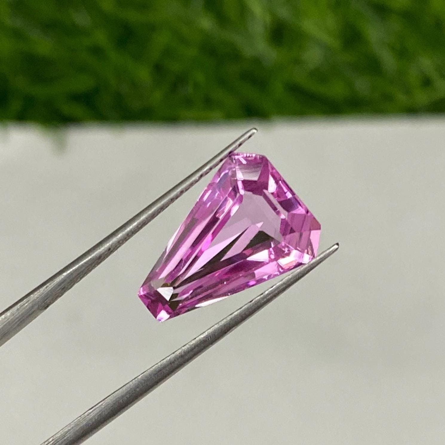 Lab Grown Pink Sapphire: 13x9mm Pear Trapezoid Cut Gemstone - Etsy