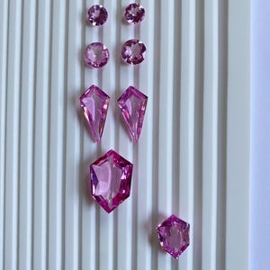 Pink Sapphire Set OF 8 Pieces Lab Grown Loose Cut Stone For Making Jewelry Set, Sapphire, Pink Gemstone, Sapphire Jewelry, Cut Stone, Loose