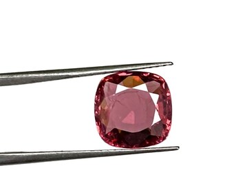 Cushion Cut Pink Tourmaline Gemstone: 14mm Lab-Created Jewelry Supply