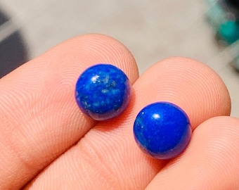 10pcs AAA Natural Lapis Lazuli Cabochons: Flat Back Gemstones, 10-12mm