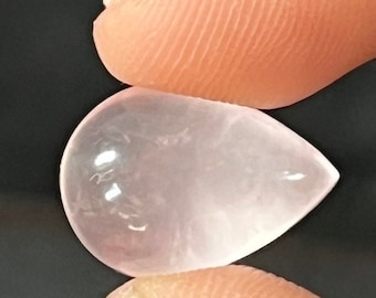 Natural Rose Quartz Gemstone: Pear Cabochon, Smooth Pink Stone (13X18 MM)