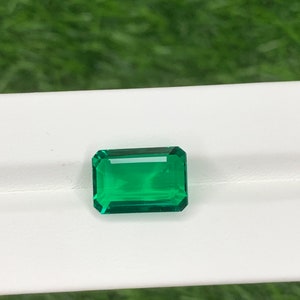 AAA++Quality Colombian Emerald Gemstone, Emerald Faceted Rectangle Shape Lab Grown Emerald For Making Jewelry