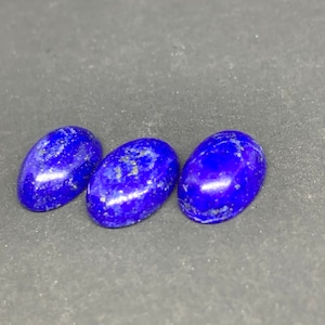 100% Natural Lapis Lazuli Cabochon, Lapis Lazuli Gemstones, 3 pieces of lapis Oval Shape Flat Back Cabochon 9X13 MM For Making Jewelry