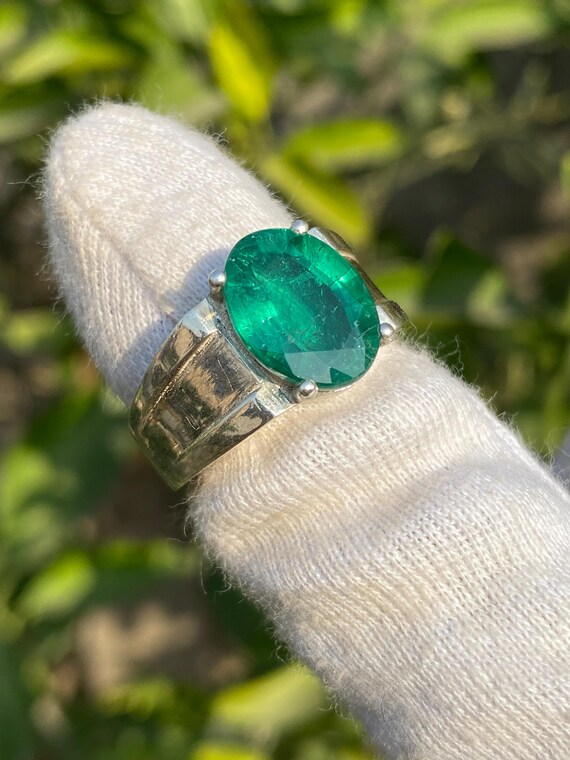 エメラルド 925 スターリングシルバー リング：オーバルカット