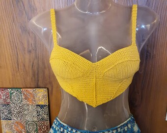 Yellow Crochet blouse