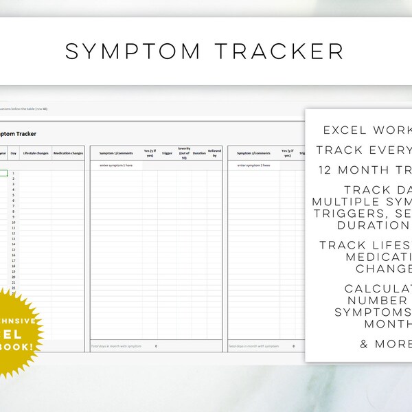 Symptom Tracker - Etsy