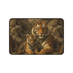 Desk Mat - Tigers rule, Tiger Desk Pad, Animal Print Office Mat, Jungle Cat Mouse Pad, Wildlife Desk Accessory