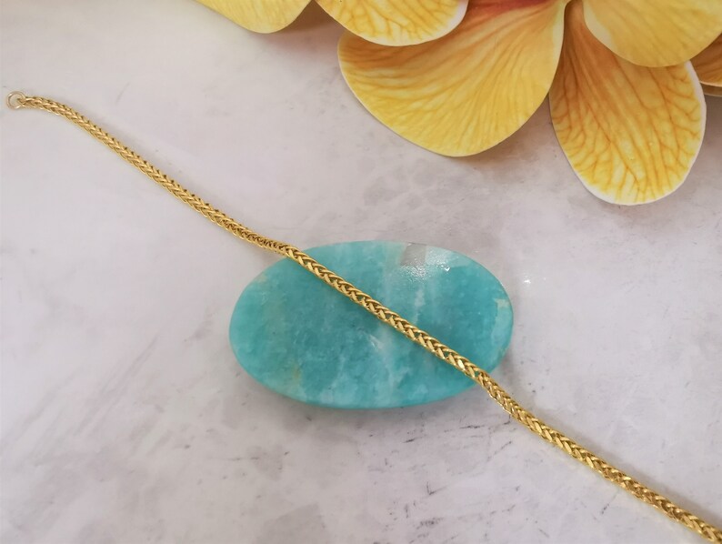 Palm Franco Chain Bracelet, 14K Gold Wheat Foxtail Chain Bracelet