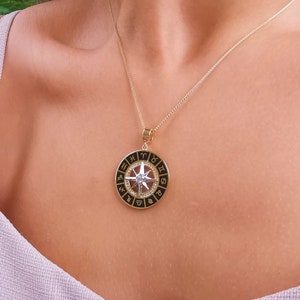14K Solid Gold Kreis Sternzeichen Halskette, Gold Astrologie Karte Halskette, Astrologie Zeichen Anhänger, Konstellation Sternzeichen Halsketten, Geschenk für sie