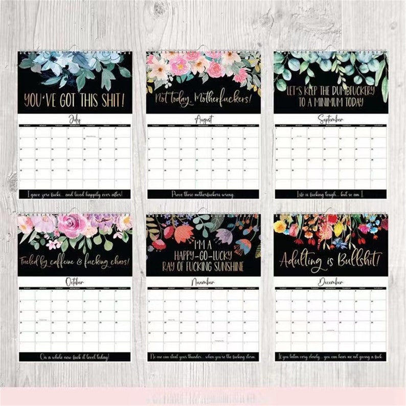 2024 Wall Calendar Funny Calendar 2024 Swearing Calendar Etsy UK