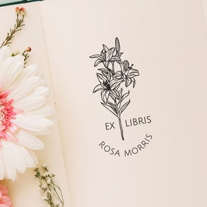Timbro personalizzato con fiori / TIMBRO EX LIBRIS