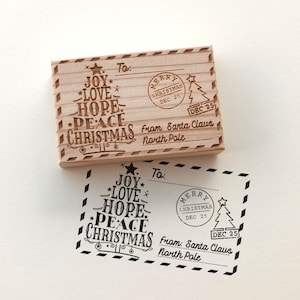 Tag do presente da árvore de Natal Selo | Selo de Natal | Selo de etiqueta de presente personalizado do Papai Noel