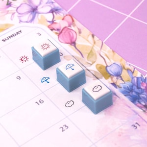 Tampon Bullet Journal | Timbre calendrier | Mini-timbre | Tampon pour bouton-poussoir | Médiator Pochitto par Kodomo no Kao | Scrapbooking