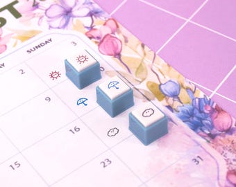 Bullet Journal Stamp | Calendar Stamp | Mini stamp | Push Button Stamp | Pochitto pick by Kodomo no Kao | Scrapbooking