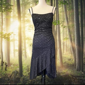 Vintage Marc Jacobs Silk Sheer Mesh Sparkly Asymmetrical Hem Dress
