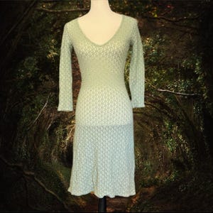 Vintage 90s Betsey Johnson Sheer Floral Lace Slip Dress S
