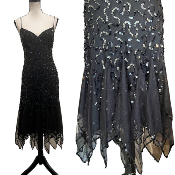 betsey johnson asymmetrical dress Women's Bubble Soiree Dress in Black | Size Medium