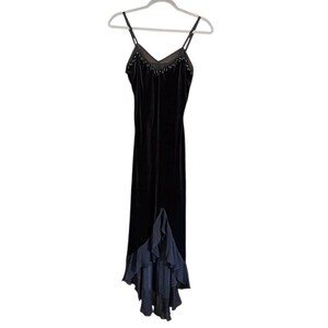maxi dress blue white Berylove Women White Blue Floral Wedding Guest Dress A Line Spaghetti Straps Tiered Maxi Dress, White Blue Flower / US2