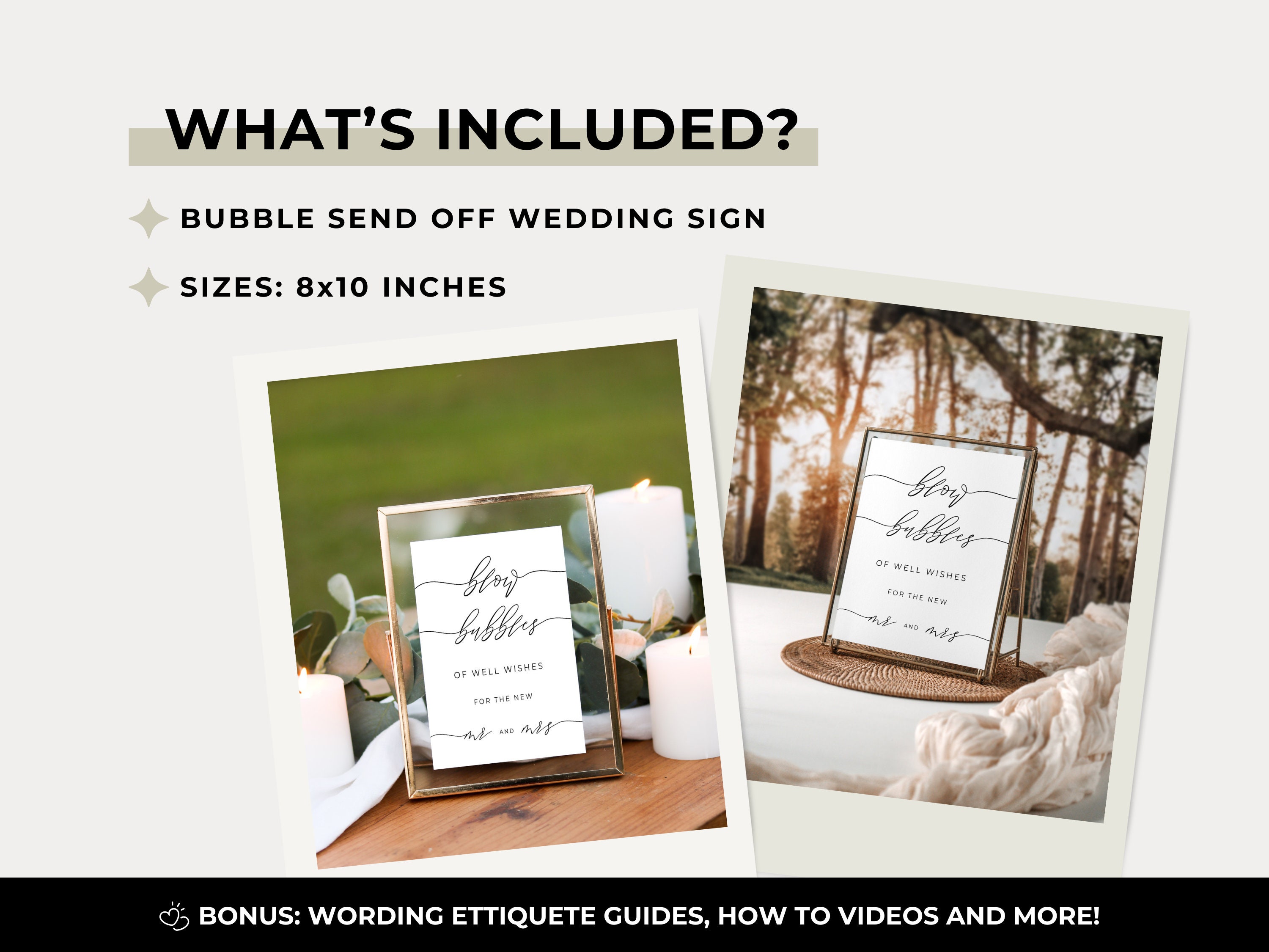 Bubble Send off Sign for Wedding, Wedding Send Off, Blow Bubbles of ...