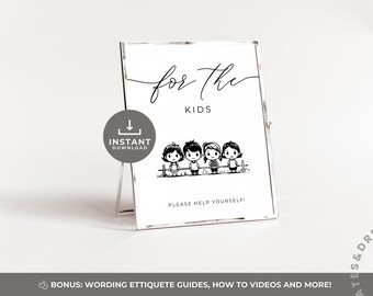 Kids Activities Sign for Wedding, Kid Wedding Activity, Wedding, Kids Table Sign, Modern Minimalist Wedding, Table Top Activity Sign