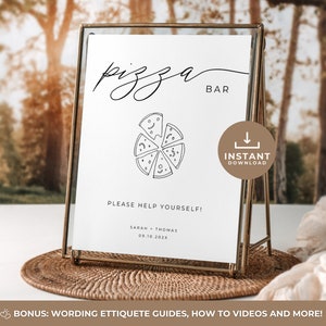 Rehearsal Dinner Sign Pizza, Wedding Rehearsal Dinner Sign, The Night Before Rehearsal Dinner Pizza, Minimalist Modern Wedding, Editable