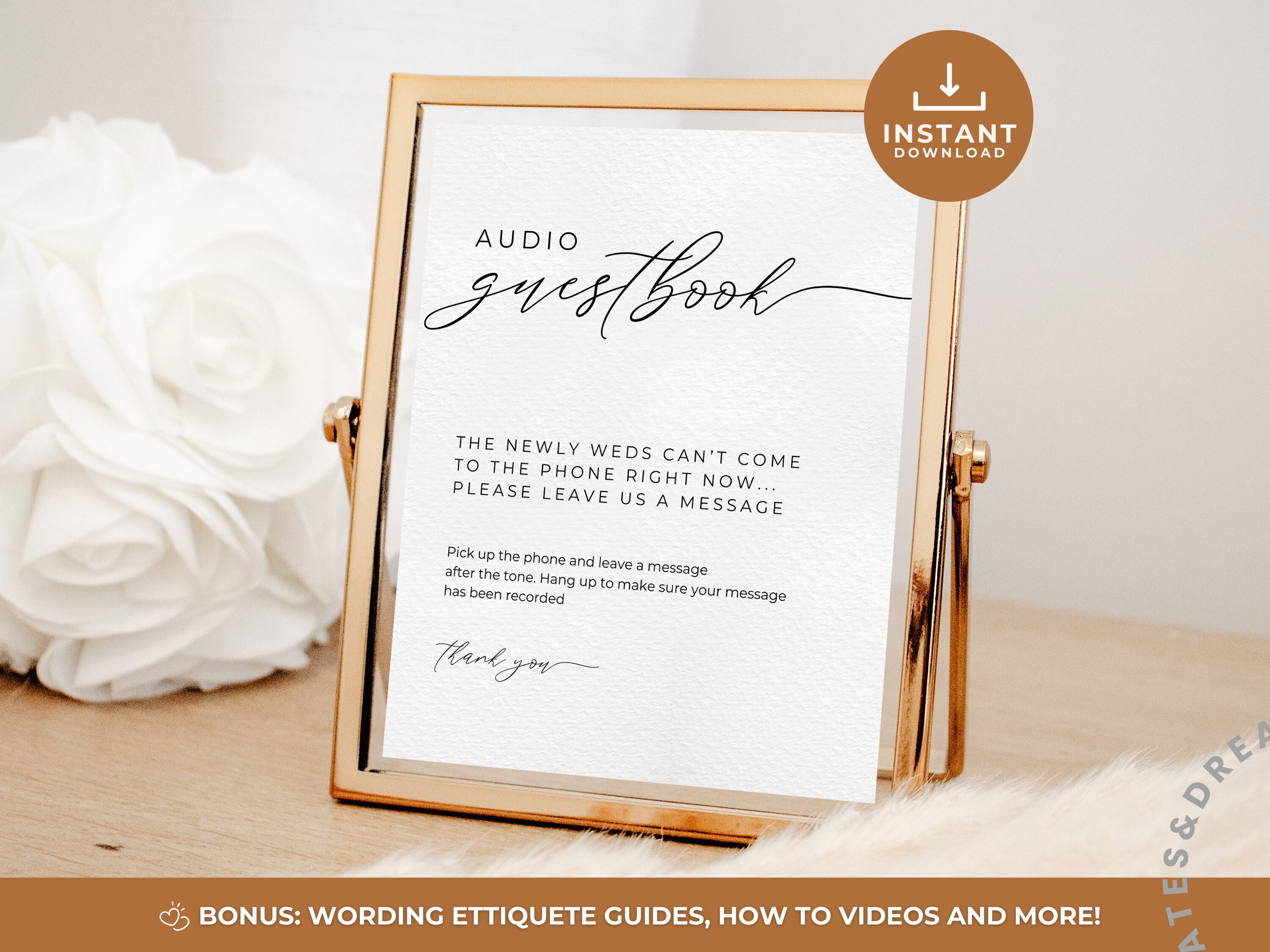 Audio Guestbook Sign Editable, Please Sign Our Audio Book, Phone Message  Wedding Guestbook, Editable Wedding Sign Template for All Themes - Etsy, image size:3000x2250