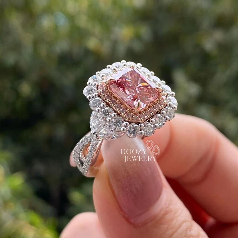 Radiant cut hotsell pink sapphire