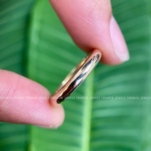 14k Solid Gold 2.5 mm Dome Wedding Band / 14k Yellow Gold Wedding Ring for Men and Women / Classic Dome Gold Wedding Band in 14K Gold