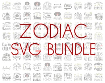 Zodiac Signs SVG Bundle, Cricut cutting files, Digital download, SVG Files for cricut, Zodiac Signs PNG, 100 Zodiac sign graphics, Astrology