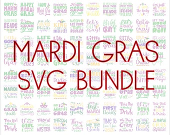 Mardi Gras SVG Bundle, Mardi Gras Cut File, SVG files for cricut, Mardi Gras PNG, 100 Mardi Gras graphics, Mardi Gras quotes