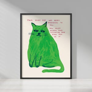 David Shrigley - This huge cat | Unique Gift Idea | Fun Home Art | Whimsical Pop Print | Modern Wall Decor | Pop Print for Home Decor
