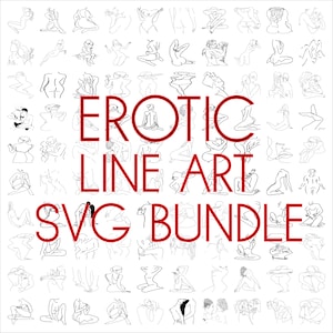 Erotic Line Art SVG Bundle, SVG Files for cricut, Digital download, SVG cut files, 100 Erotic Line Art drawings, Erotic Art Digital Print
