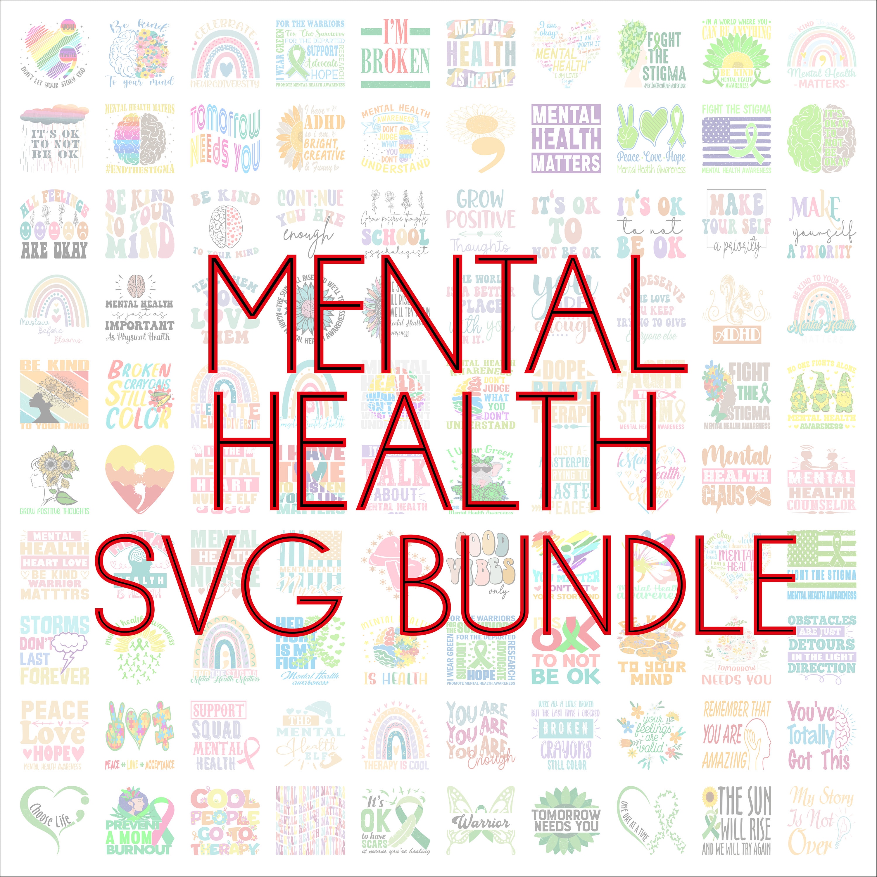 Mental Health SVG Bundle, SVG Files for Cricut, Digital Download ...