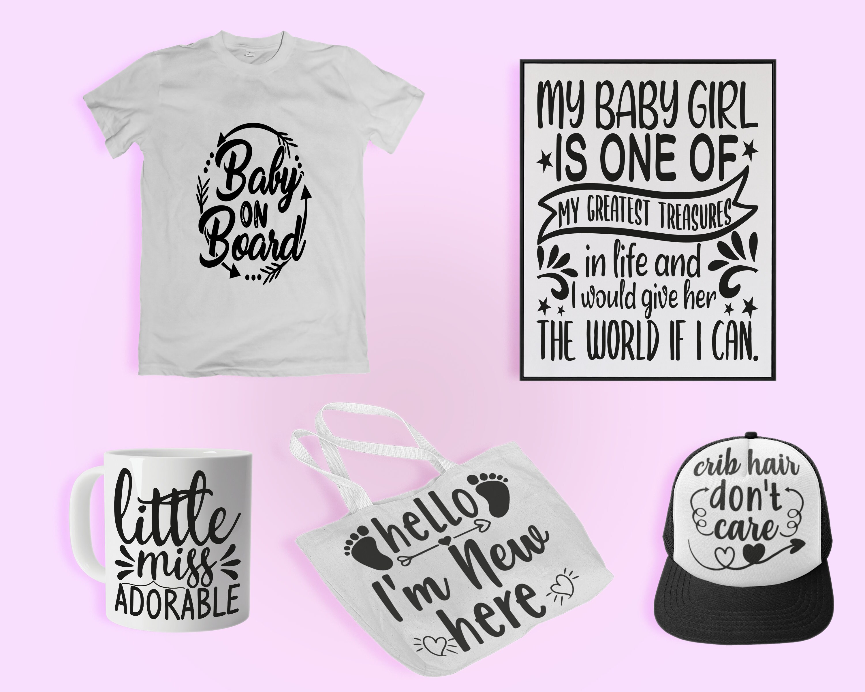 Baby SVG Bundle, SVG Files for Cricut, Digital Download, Baby Quotes