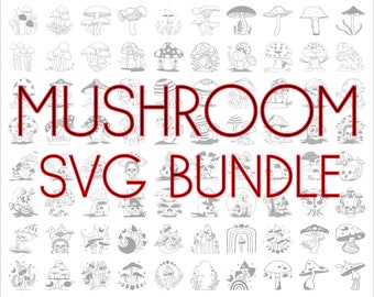 Mushroom SVG Bundle, Digital download, SVG files for cricut, Mushroom PNG, 100 Mushroom graphics, Cricut cutting files, Trippy Art