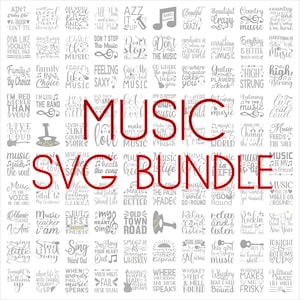 Music SVG Bundle, SVG files for cricut, Digital download, Music PNG, Music quotes, Cricut cutting files, 100 Music graphics, Music Jpg