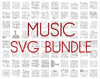 Music SVG Bundle, SVG files for cricut, Digital download, Music PNG, Music quotes, Cricut cutting files, 100 Music graphics, Music Jpg