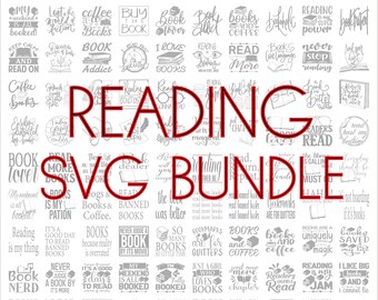 Reading Books SVG Bundle, SVG Files for cricut, Digital download, Cricut cutting files, 100 Reading graphics, Reading books PNG, Reading Jpg