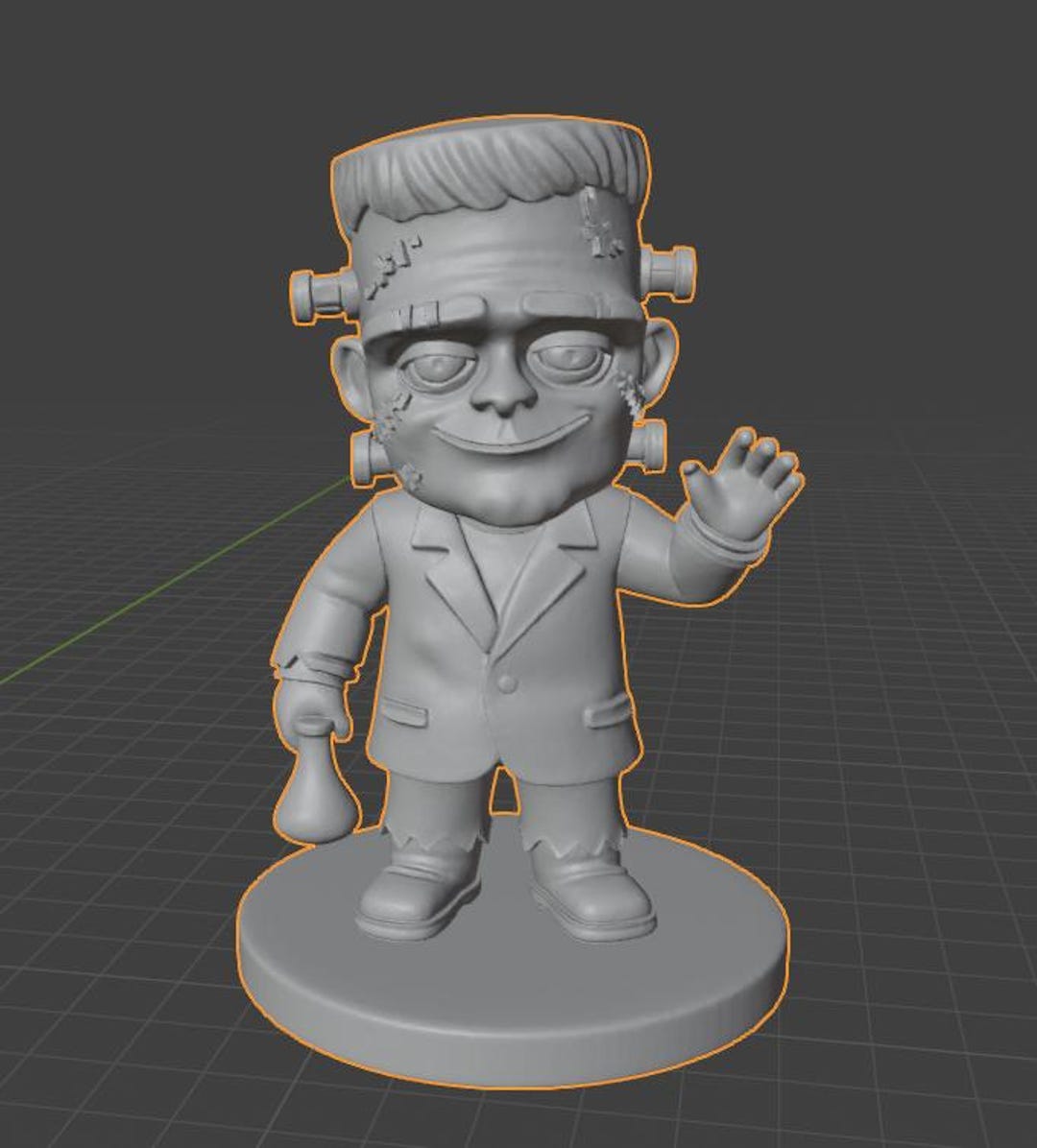 Cute Frankenstein Miniature - 3D STL File for Printing, Chibi Monster ...