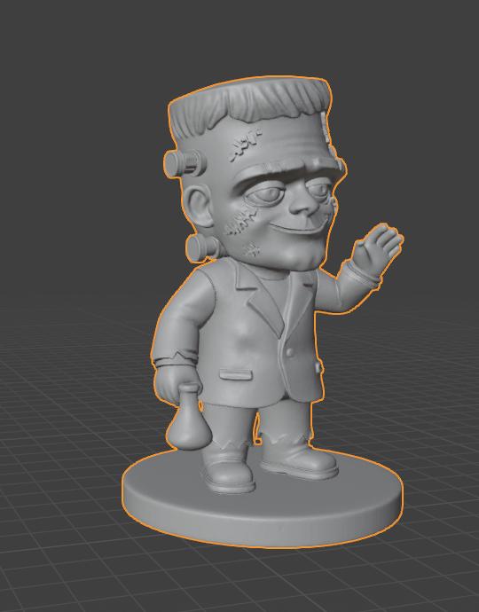 Cute Frankenstein Miniature - 3D STL File for Printing, Chibi Monster ...