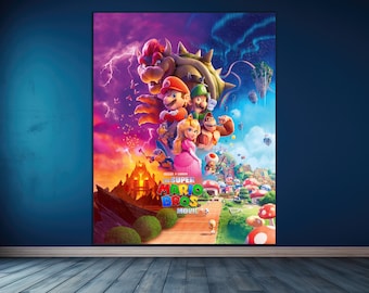 Super Mario Bros Poster, Mario, Super Mario, Movie, Gaming, Wall Art, Poster